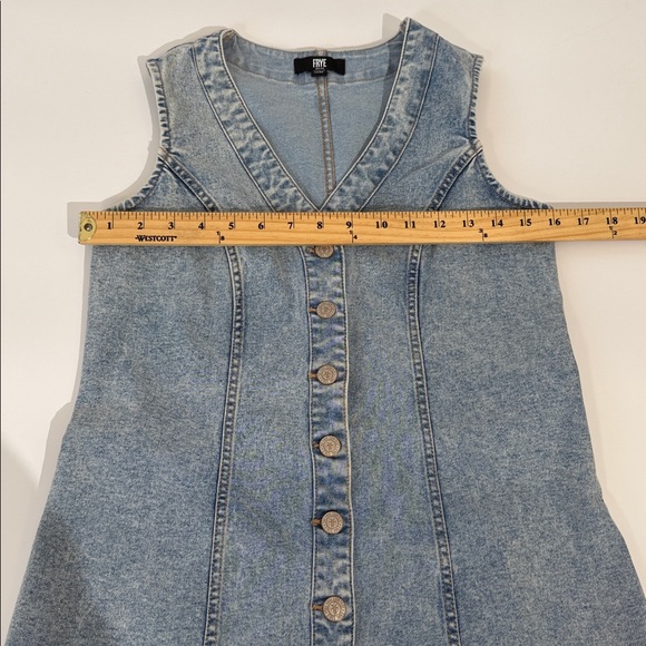 Frye Denim Mini Dress Size XS Button Front EUC Western - Picture 6 of 10